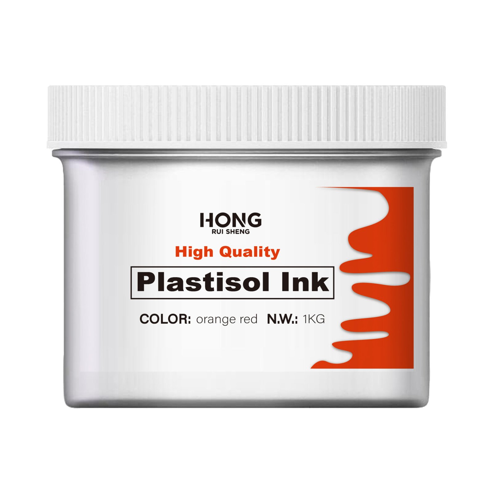 Tinta plastisol naranja y roja para serigrafía