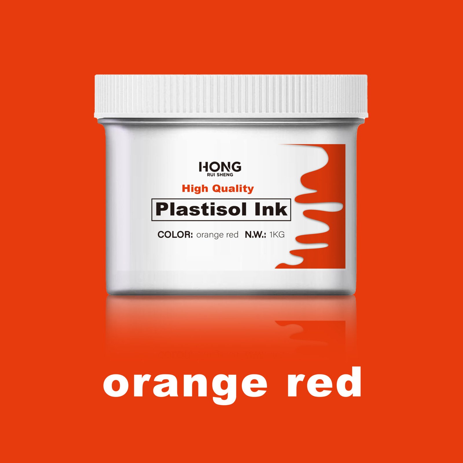 Tinta plastisol naranja y roja para serigrafía