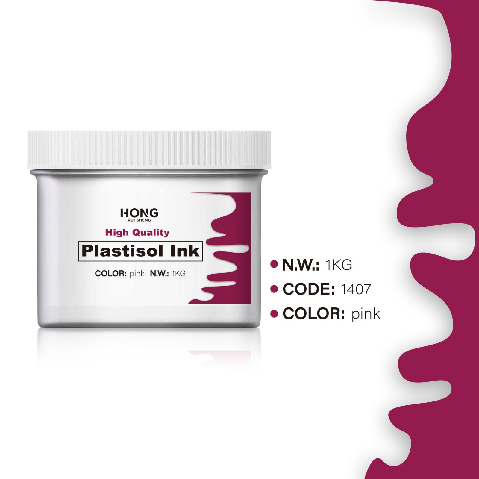 הדפסת מסך ורוד Plastisol Ink