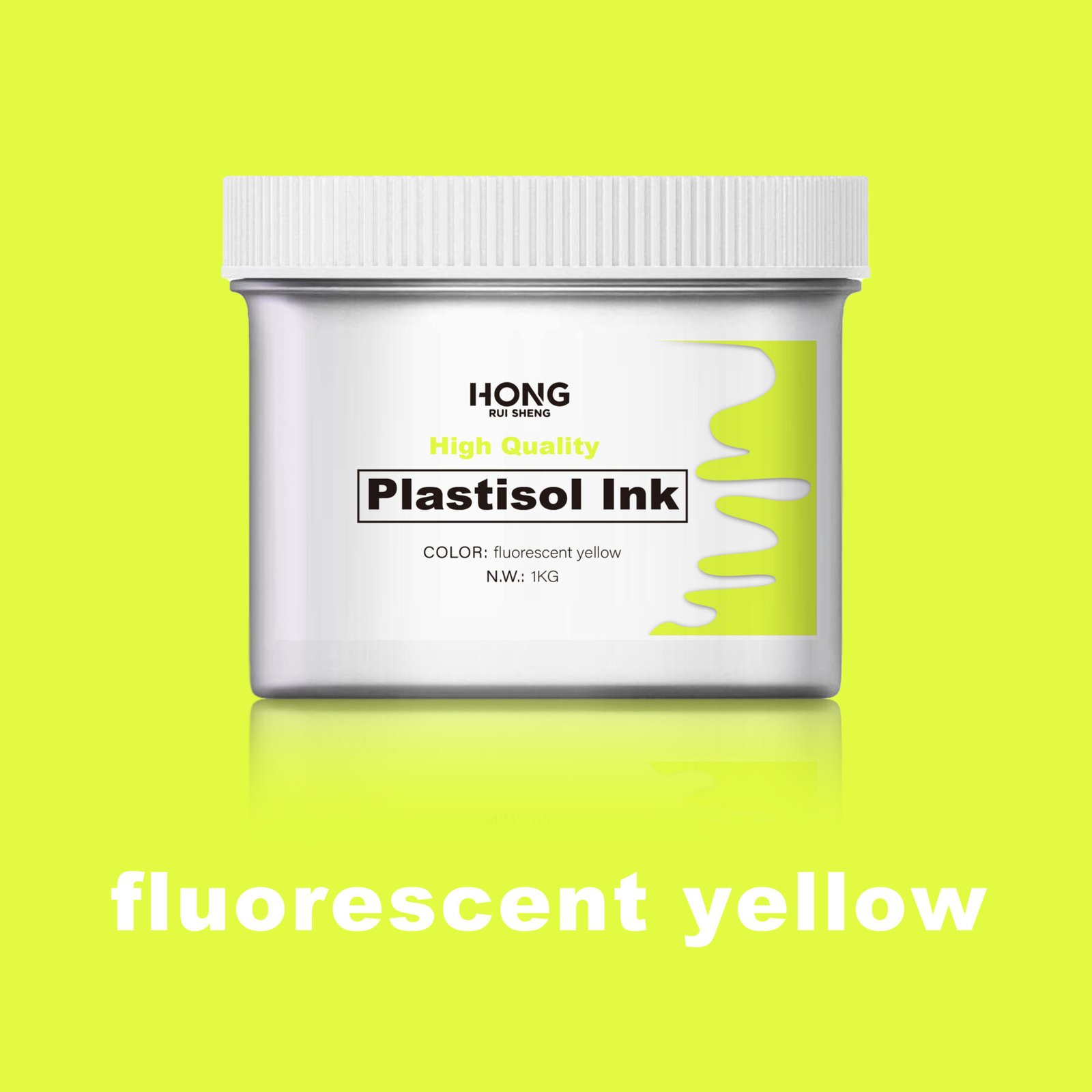 Screentryck Fluorescerande gult plastisolbläck