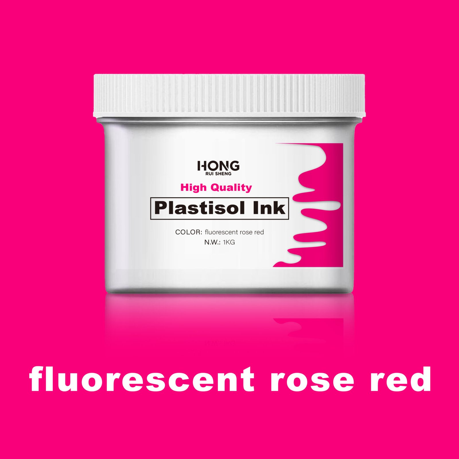 Tinta plastisol fluorescente rojo rosa para serigrafía