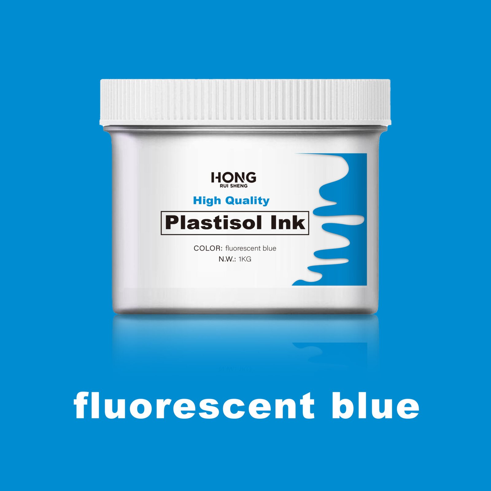 Screentryck Fluorescerande blått plastisolbläck